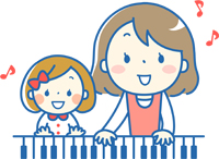 ピアノの先生と子供